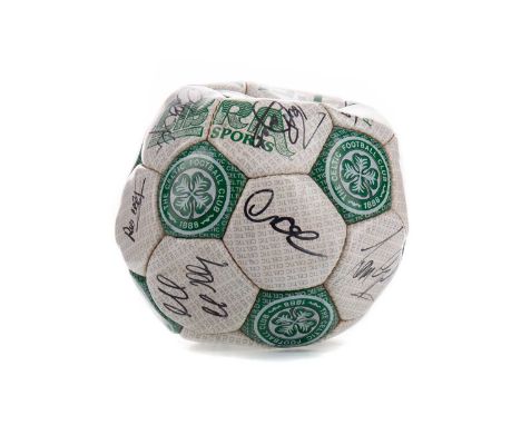 CELTIC F.C. SIGNED FOOTBALL,circa 1990s, bearing circa fifteen autographs