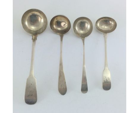 3 Scottish Silver ladles and One Dublin Silver ladle. Total weight 110g