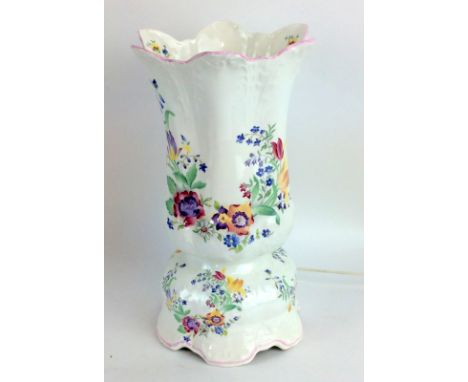 Bone China lamp adorned with floral bouquets