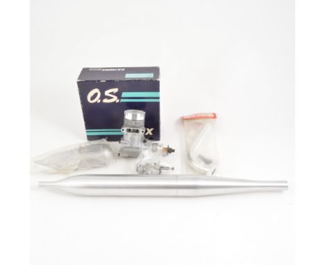OS MAX 61 SF ABC R/C glow engine with manifold and tuned pipe.  NIB Probably Hanu Prettner replica.