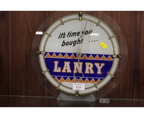 A VINTAGE 'LANRY' ADVERTISING CLOCK