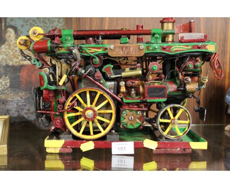 AN INTRICATE SCRATCH BUILT MODEL OF A STEAM TRACTION ENGINE CALLED MARIA