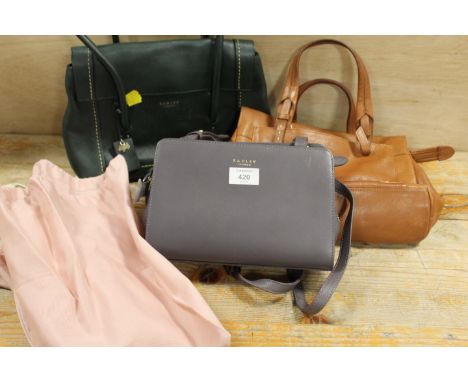 THREE VINTAGE LEATHER RADLEY HANDBAGS