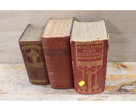 THREE VINTAGE EDITIONS OF MRS BEETONS TO INCLUDE HOUSEHOLD MANAGEMENT