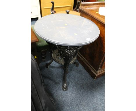 A VINTAGE GASKELL &amp; CHAMBERS CAST PUB TABLE