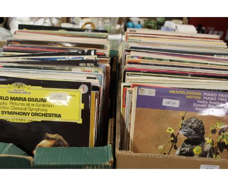 TWO TRAYS OF VINTAGE CLASSICAL LP RECORDS