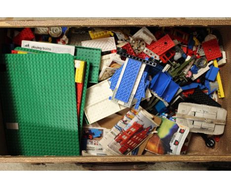 A VINTAGE CASE CONTAINING LEGO AND OTHER TOYS