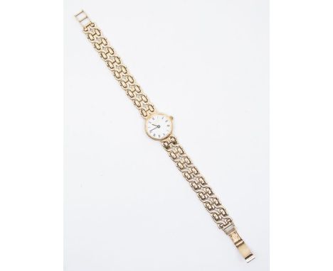 A 9ct gold Rotary watch on a gold bracelet. Untested. Gross weight approximately 18.9 grams.
