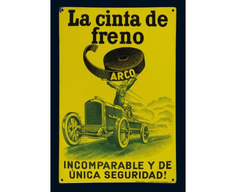 Arco La cinta de freno, Zustand: 1, Spanien, um 1920, 40 x 60 cm, gewölbt, Ferro-Email, C. Robert Dold, Offenburg i. Baden, M
