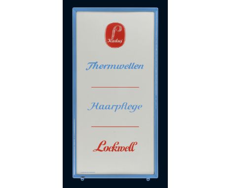 Kadus Thermwellen, Zustand: 0/1, Lenzkirch, um 1960, 50 x 100 cm, flach, im Emailrahmen, Pyro-Email, Boos &amp; Hahn, Ortenbe