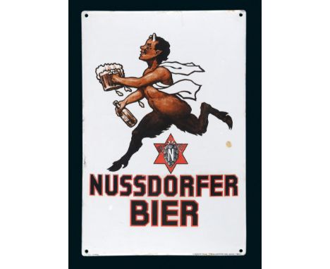 Nussdorfer Bier, Zustand: 1, Nußdorf am Inn (AT), um 1925, 33 x 50 cm, gewölbt, Ferro-Email, C. Robert Dold, Offenburg i. Bad