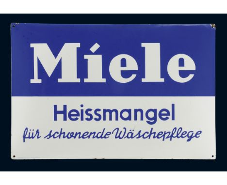 Miele Heissmangel, Zustand: 1, Gütersloh, 50er Jahre, 74 x 50 cm, gewölbt, Pyro-Email, Boos &amp; Hahn, Ortenberg-Baden, scha
