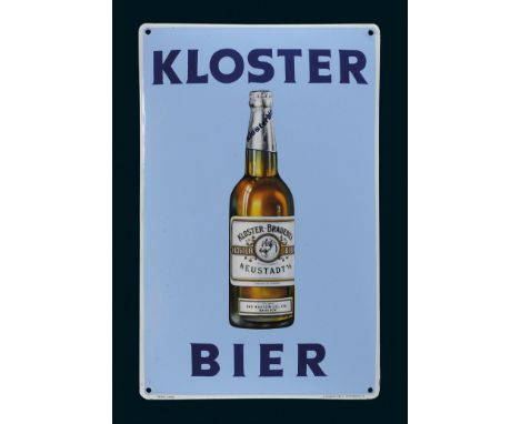 Kloster Bier, Zustand: 1+, Neustadt Bangkok, 30er Jahre, 27 x 41 cm, gewölbt, Pyro Email, Boos &amp; Hahn, Ortenberg/Baden, s