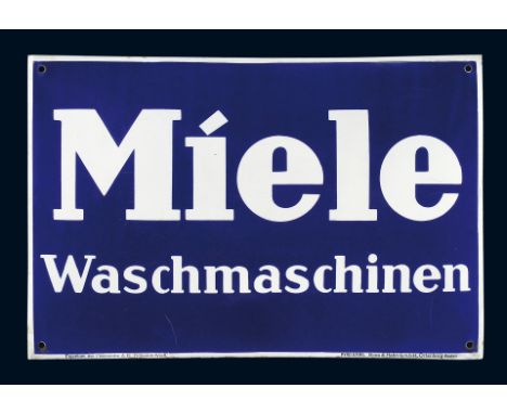Miele Waschmaschinen, Zustand: 1, Gütersloh, 30er Jahre, 50 x 33 cm, gewölbt, Pyro-Email, Boos &amp; Hahn, Ortenberg-Baden, s