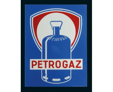 Fina Petrogaz Ausleger, Zustand: 1++, 60er Jahre, 45 x 60 cm, flach, beidseitig gleich emaillierter Ausleger, Pyro-Email, Boo