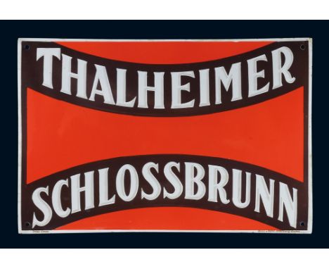Thalheimer Schlossbrunn, Zustand: 1+, Thalheim (AT), 30er Jahre, 50 x 33 cm, gewölbt, Ferro-Email, C. Robert Dold, Offenburg 