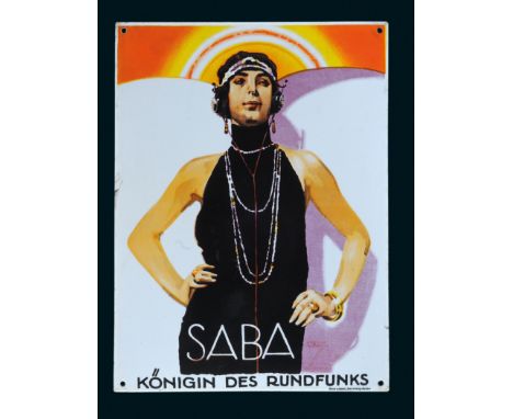 Saba Königin des Rundfunks, Zustand: 1, Villingen-Schwenningen, um 1925, 33 x 45 cm, gewölbt, Boos und Hahn, Ortenberg-Baden,