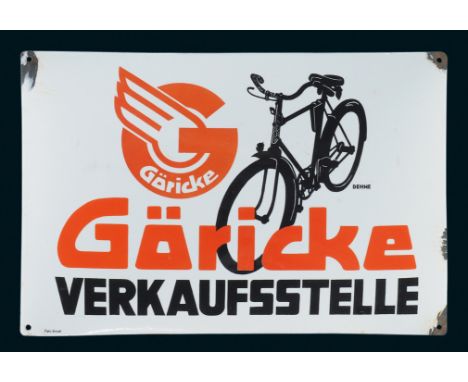 Göricke Verkaufsstelle, Zustand: 2, Bielefeld, 30er Jahre, 50 x 33 cm, gewölbt, Pyro-Email, Boos &amp; Hahn, Ortenberg/Baden,