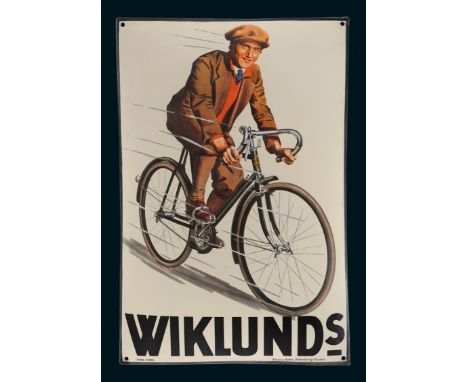 Wiklund's, Zustand: 1+, Stockholm (SE), um 1925, 40 x 60 cm, gewölbt, Pyro-Email, Boos &amp; Hahn, Ortenberg-Baden, schabloni