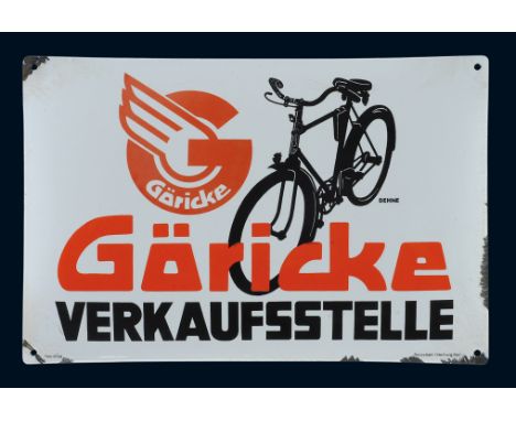 Göricke Verkaufsstelle, Zustand: 2, Bielefeld, 30er Jahre, 50 x 33 cm, gewölbt, Pyro-Email, Boos &amp; Hahn, Ortenberg/Baden,