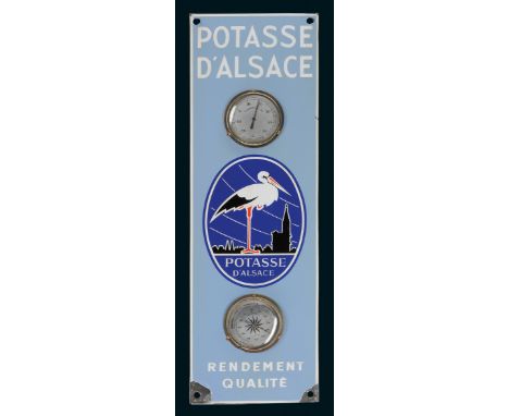 Potasse Wetterstation, Zustand: 2-3, Frankreich, 60er Jahre, 22 x 61 cm, abgekantet, dünn schabloniert, funktionstüchtiges Th