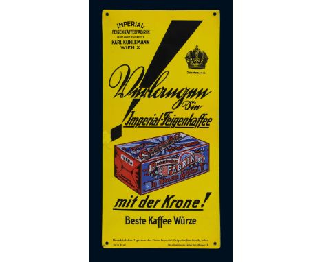 Imperial Feigenkaffee, Zustand: 1, Wien (AT), 20er Jahre, 25 x 50 cm, gewölbt, Ferro-Email, Aetz- u. Emaillierwerke C. Robert