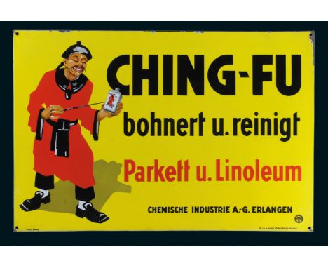 Ching-Fu bohnert, Zustand: 1-2, Erlangen, 20er Jahre, 120 x 80 cm, abgekantet, Pyro-Email, Boos &amp; Hahn, Ortenberg/Baden, 