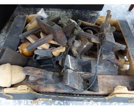 A BOX OF WOODWORKING TOOLS. 