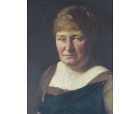 LATE 19th CENTURY SCHOOL.  PORTRAIT OF A GENTLEMAN AND LADY.  OIL ON CANVAS LAID DOWN , 59 x 49 (2)