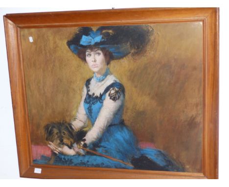 &nbsp;LYNN BUCKHAM (1918 - 1982) ARR. PORTRAIT OF ACTRESS SUE LLOYD. SIGNED PASTEL. 71 x 88 cm