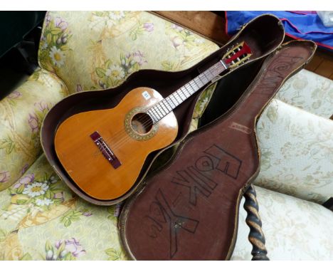 A LORENZO MODEL N GUITAR AND A VINTAGE CASE. 