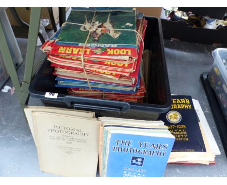 A LARGE COLLECTION OF VINTAGE MAGAZINES LOOK AND LEARN RANGER AND FUTHER BOOKS TITLED THE YEARS PHOTOGRAPHY 1937-1938, AND PI