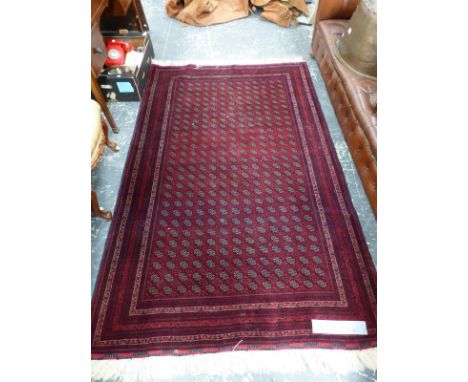A FINELY WOVEN TURKOMAN? RUG 205 x 130cms