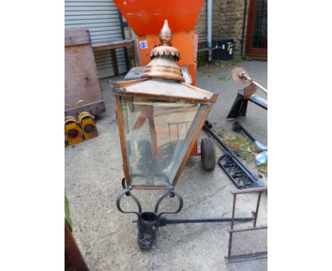 A LARGE COPPER LANTERN