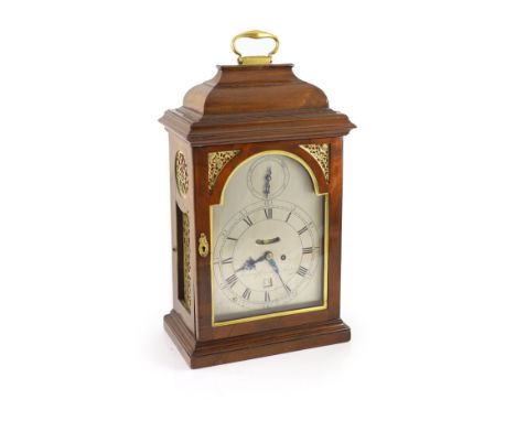   Thomas Chappell of London. A George III mahogany bracket clockthe arched silvered dial with strike/ silent, false pendulum 