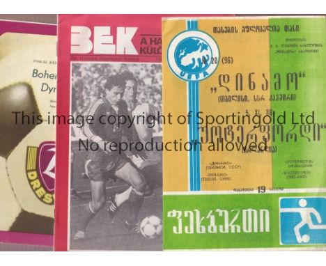 IRISH FOOTBALL PROGRAMMES      Eight programmes for away matches in European competition including Vorvaerts v Ballymena Utd.