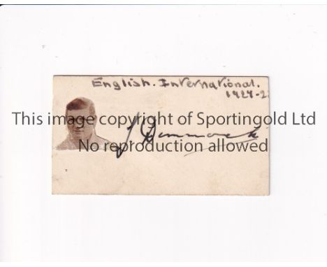 JIMMY DIMMOCK / TOTTENHAM HOTSPUR AUTOGRAPH       Signed white card with small portrait picture.     Good