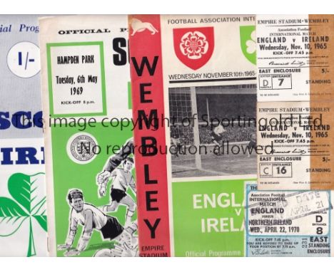 GEORGE BEST      Seven programme and 3 tickets for matches in which Best appeared for Northern Ireland : 4 X homes v Switzerl
