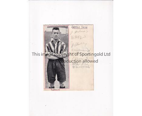 SHEFFIELD UNITED 1935/6 AUTOGRAPHS      An album sheet signed by 8 players including Holmes, Hooper, Stacey, Wilkinson, McPhe