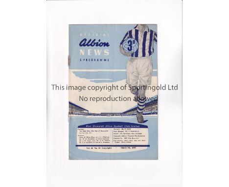 CHELSEA       Programme for the away League match v West Bromwich Albion 9/3/1955, very slightly creased and scores entered. 