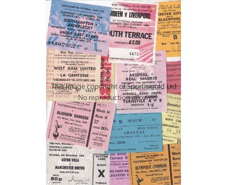 FOOTBALL TICKETS     Fifteen tickets including Southampton v Anderlecht 76/7 ECWC, Aberdeen v Liverpool 80/1 EC, punched hole