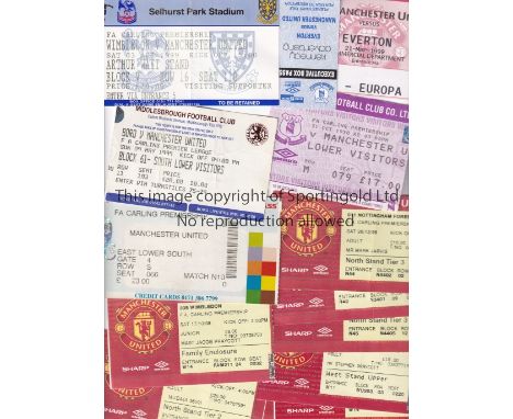 TICKETS MANCHESTER UNITED TREBLE SEASON   Seventeen home tickets from 1998/9 season including Tottenham Hotspur and away tick