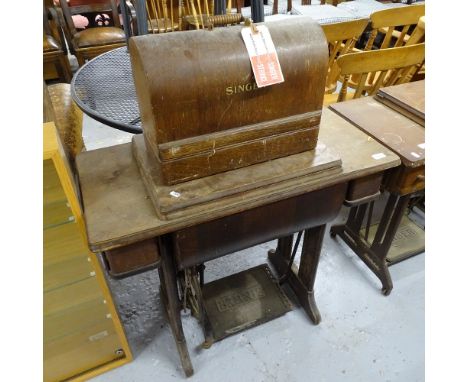 A Vintage treadle Singer sewing machine 