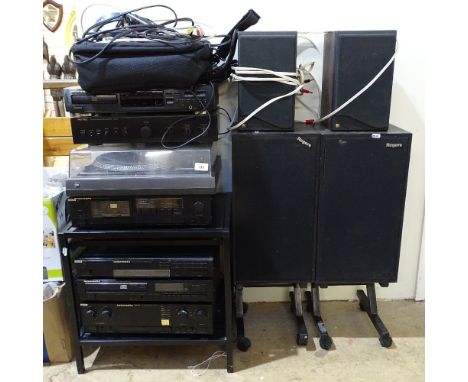 A Marantz stacking hi-fi system, comprising digital monitoring amplifier PM-45, CD player, radio ST-35L, cassette tape deck, 