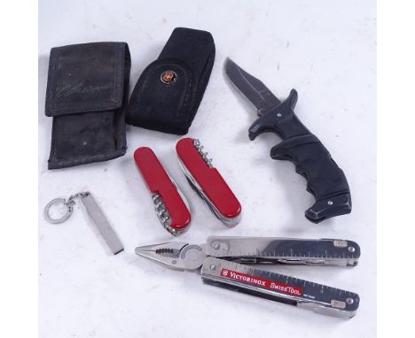 Swiss Army penknives, Swiss Army combination tool, and a Schliefer folding knife 