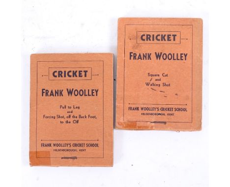 2 Vintage Frank Woolley Cricket School picture flip books 