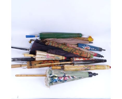 A group of Vintage parasols and umbrellas 