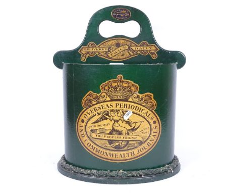 A modern Barge Ware green cardboard stick stand, with printed decoration, height 45cm 