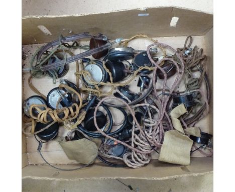 A quantity of Vintage headphones 