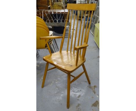 A handmade ash and beech stick-back armchair, stamped LP.30.7.94CH to rear of seat 